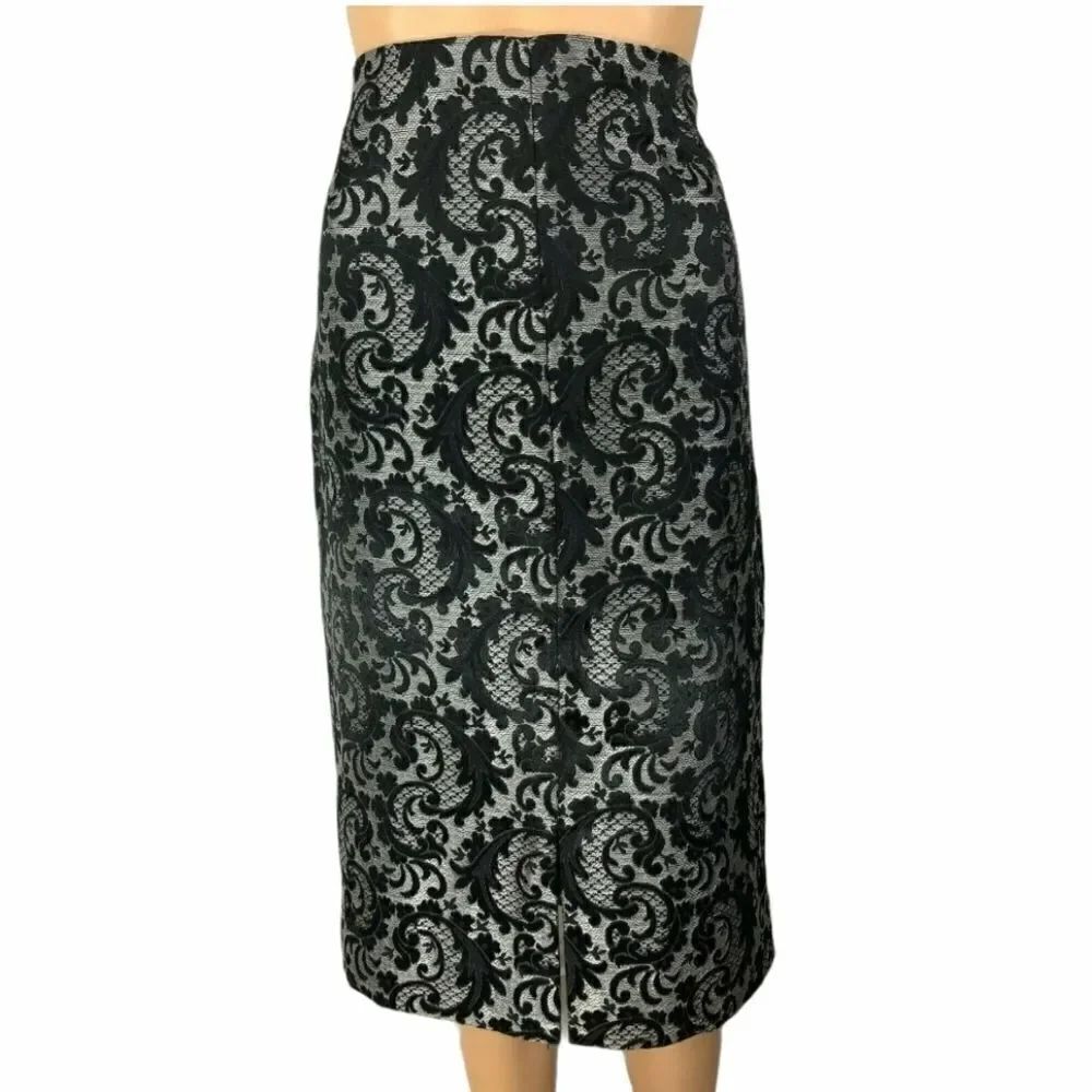 Worthington Black Lacey Overlay Pencil Skirt